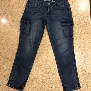 American Eagle Medium Wash Jegging Capris